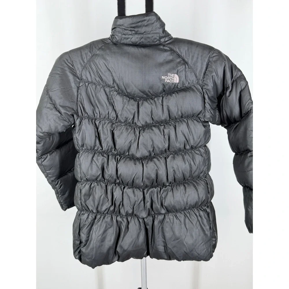 The North Face Girls Black 550 Down Puffer Jacket Size M 10/12 Winter Coat